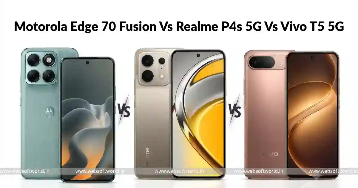Motorola Edge 70 Fusion Vs Realme P4s 5G Vs Vivo T5 5G: 35 हजार तक के बजट में कौन सा फोन है सबसे बेहतर? डिस्प्ले, कैमरा, बैटरी और प्राइस की पूरी तुलना
