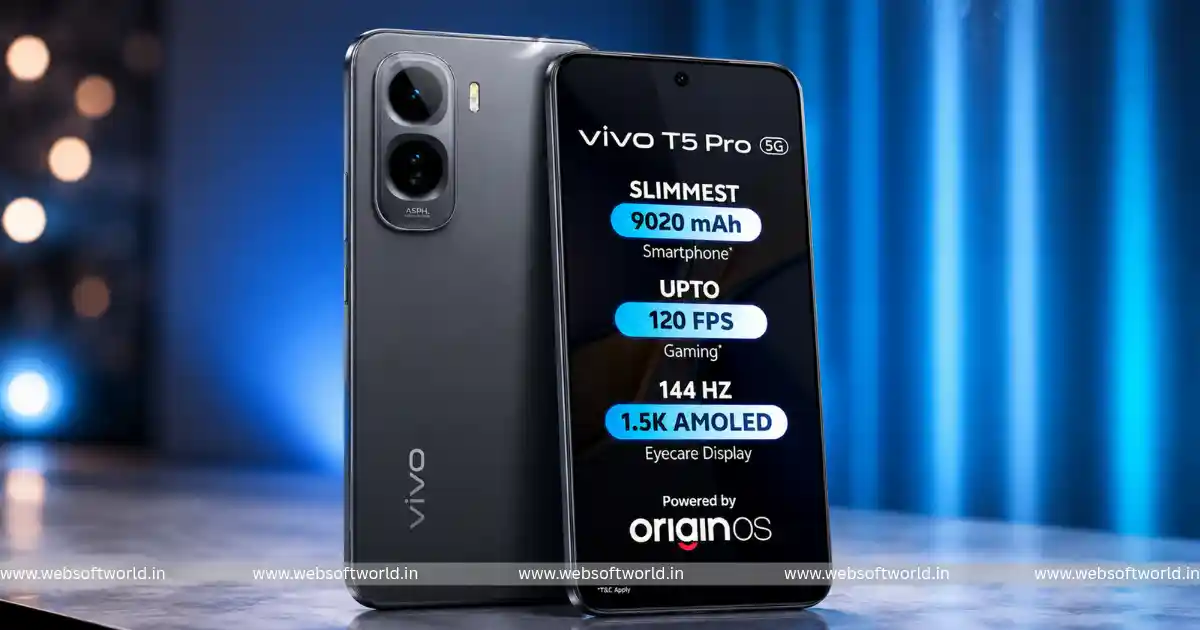 vivo T5 Pro 5G पर ₹1,000 का डिस्काउंट, 9020mAh बैटरी वाला दमदार 5G फोन अब सस्ती कीमत में खरीदें