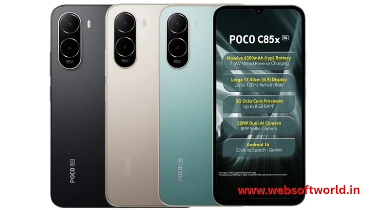 ₹10,000 के बजट में धांसू 5G फोन! POCO C85x 5G के फीचर्स देखेंगे तो खरीदने का मन कर जाएगा ₹10,000 के बजट में धांसू 5G फोन! POCO C85x 5G के फीचर्स देखेंगे तो खरीदने का मन कर जाएगा