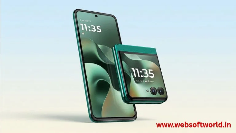 Motorola Razr 70 का डिजाइन हुआ लीक, नए कलर्स और दमदार फीचर्स ने बढ़ाई चर्चा 1 Motorola Razr 70 का नया फोल्डेबल डिजाइन और कलर ऑप्शंस, जिसमें OLED डिस्प्ले और डुअल कैमरा सेटअप दिखाया गया है